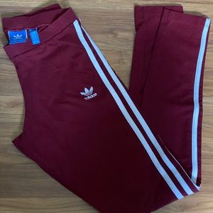 Maroon Adidas Leggings